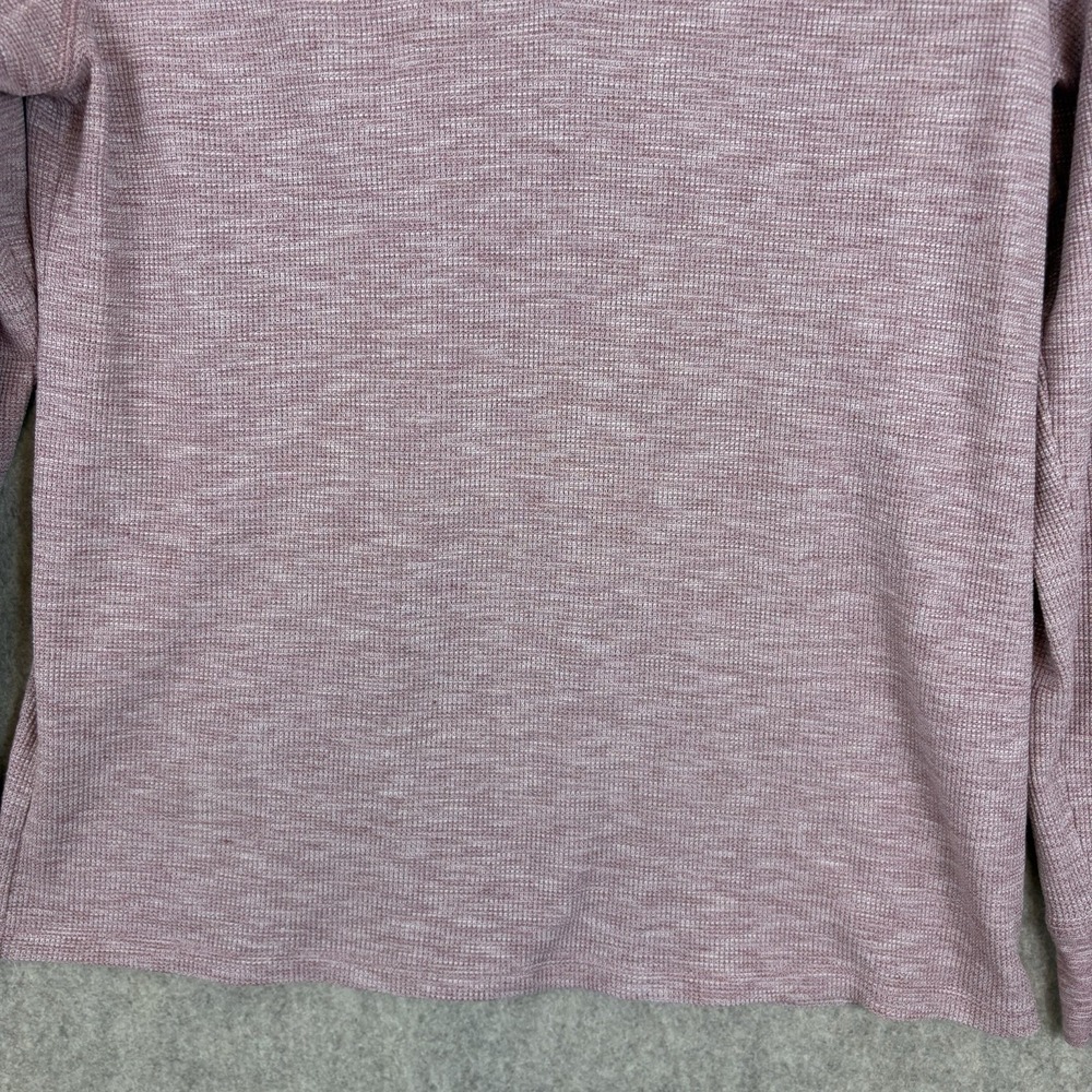 Vince Men's XL Henley Shirt Pink Marled Thermal Waffle Knit Cotton Blend - Picture 3 of 11